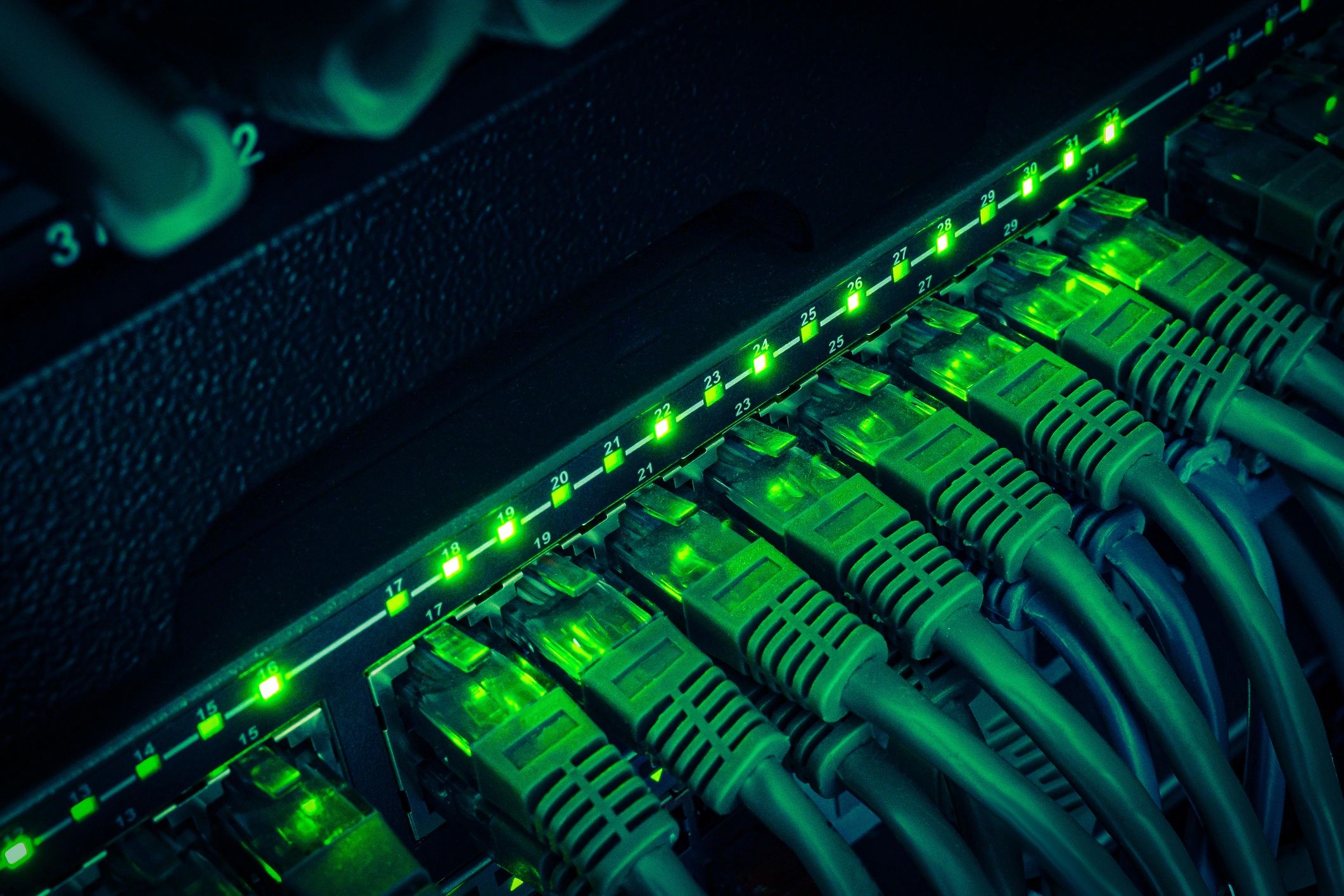 Network switch with connected cables