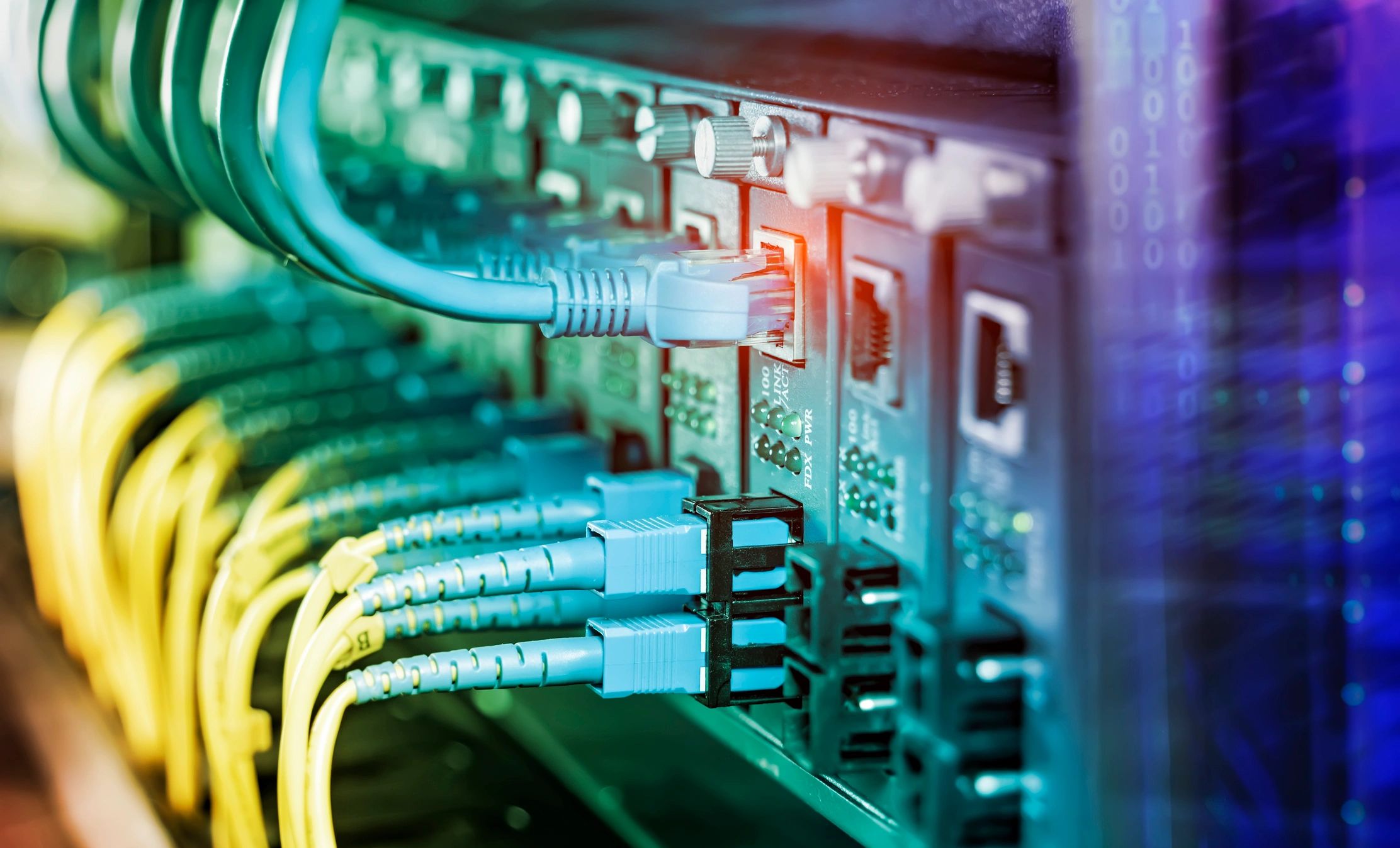 Fiber optic and network cables in a data environment