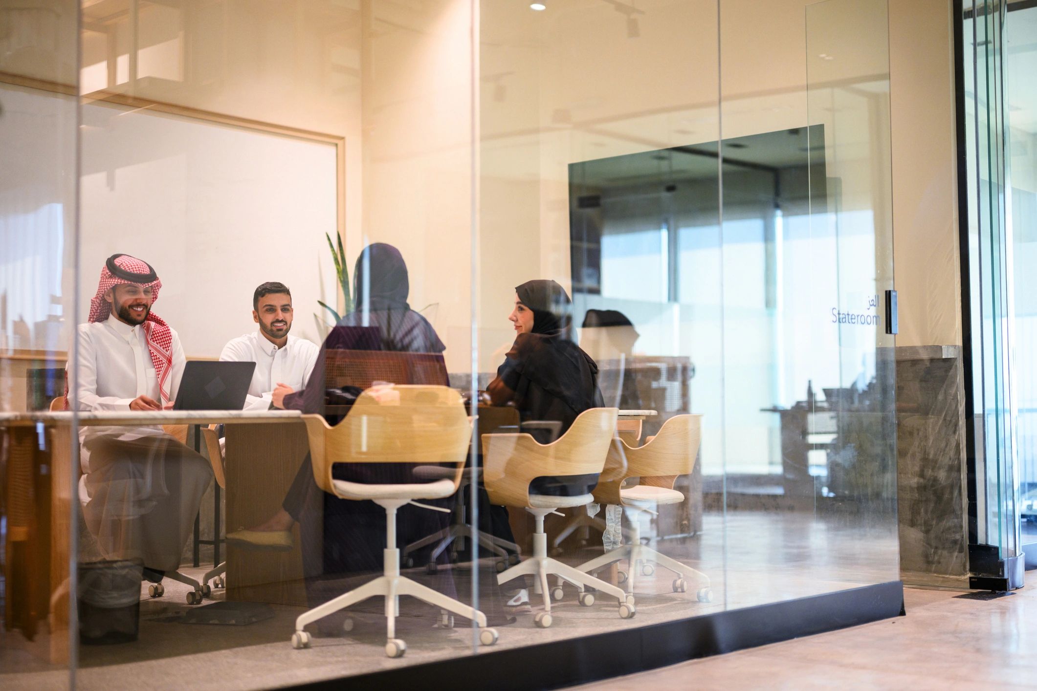 Business team meeting inside a contemporary office
